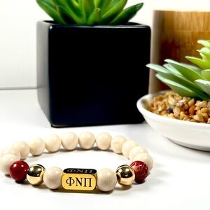 Cream and Gold Beaded Bracelet